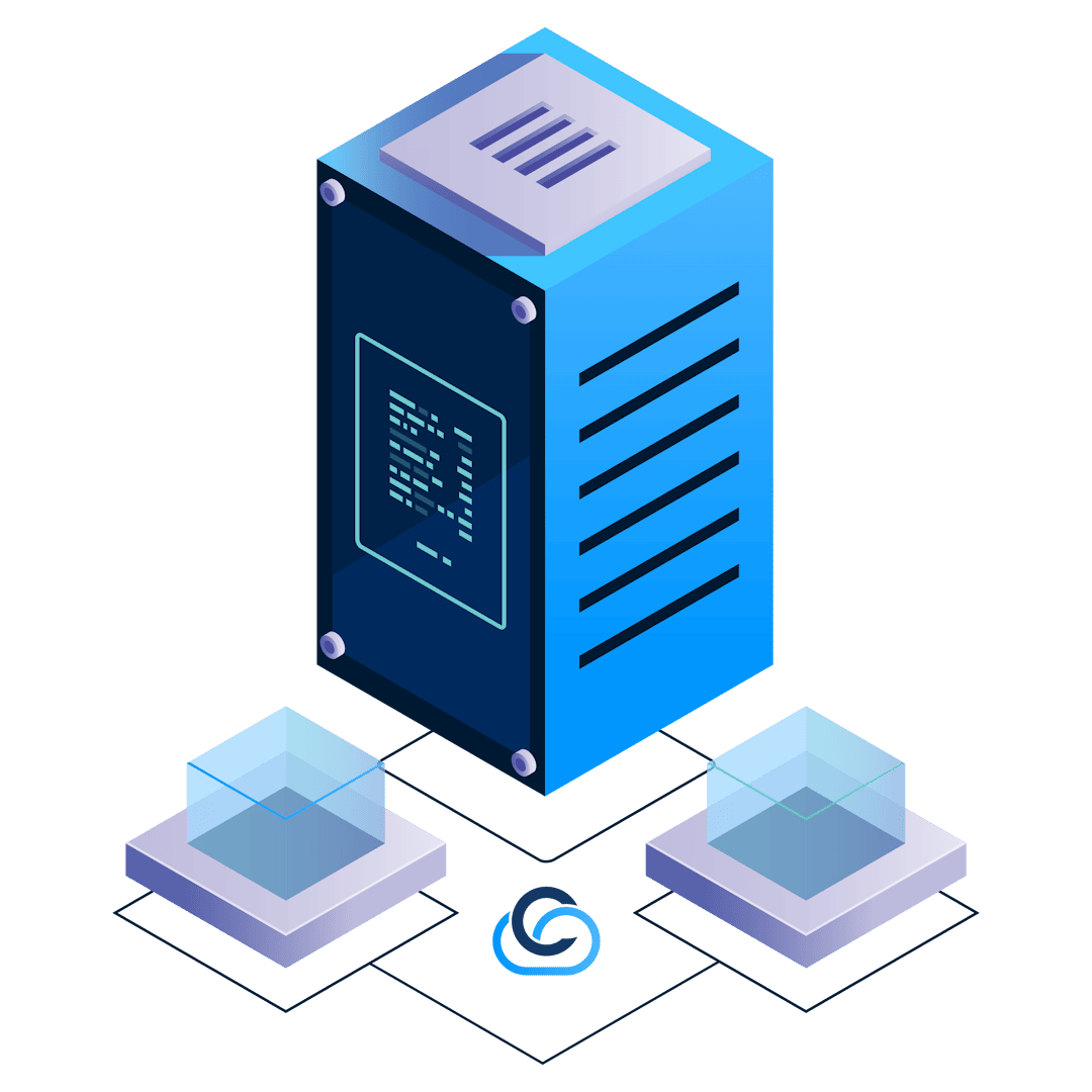 This image illustrates a configured cloud-based server connected to multiple nodes. It represents reliable hosting services, highlighting performance and scalability, often associated with VPS (Virtual Private Server) infrastructure.